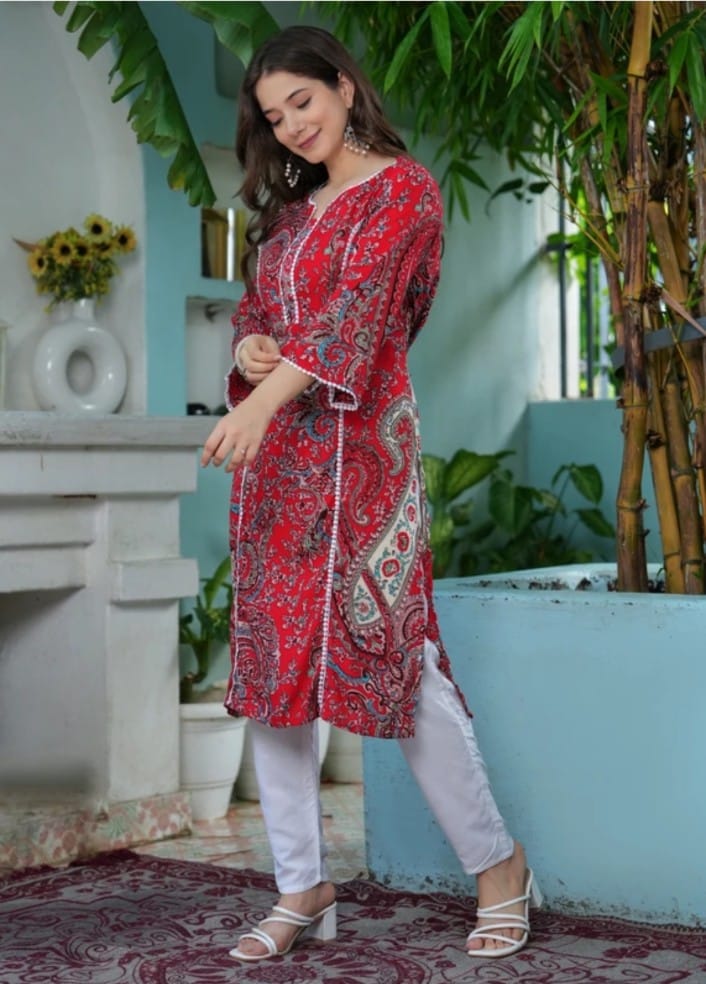 Red Paisley Kurti