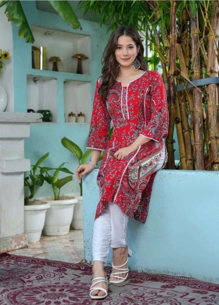 Red Paisley Kurti