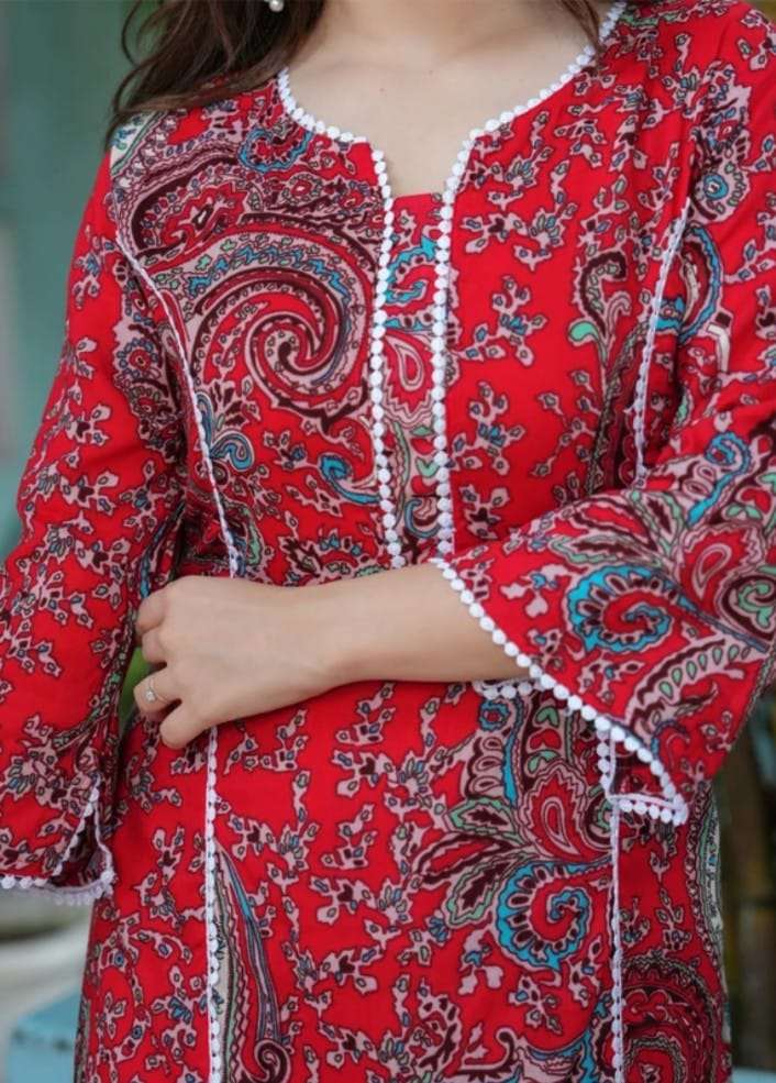 Red Paisley Kurti
