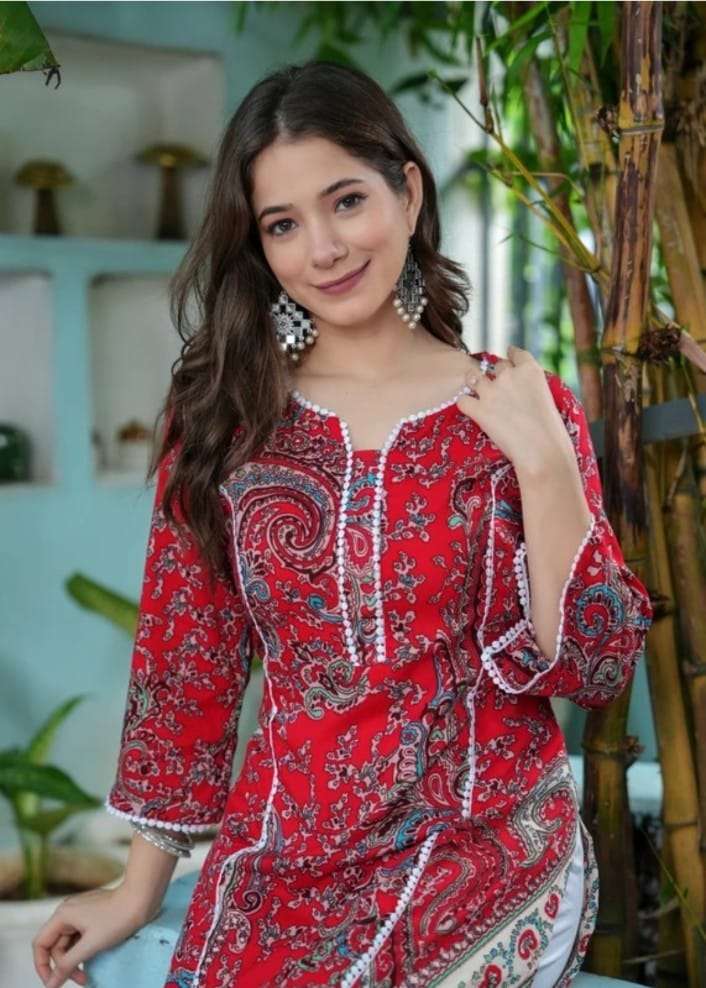 Red Paisley Kurti