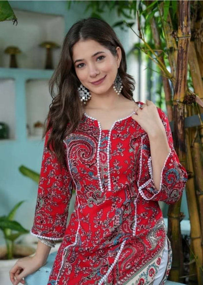 Red Paisley Kurti