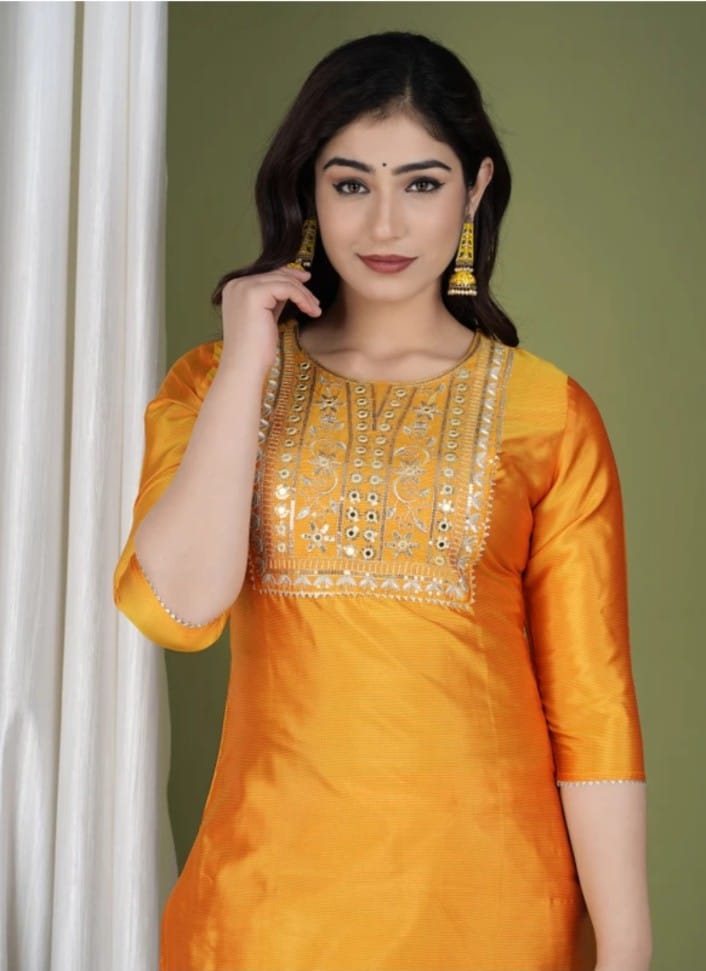 Premium Rayon Embroidered Kurta Pant Set for Women