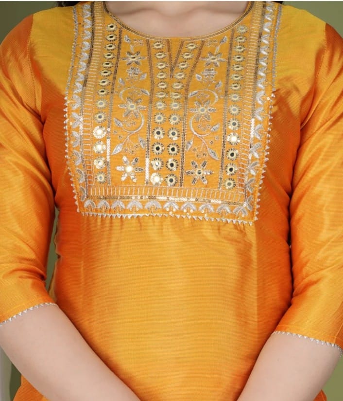 Premium Rayon Embroidered Kurta Pant Set for Women