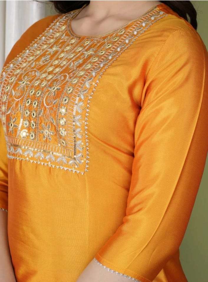 Premium Rayon Embroidered Kurta Pant Set for Women