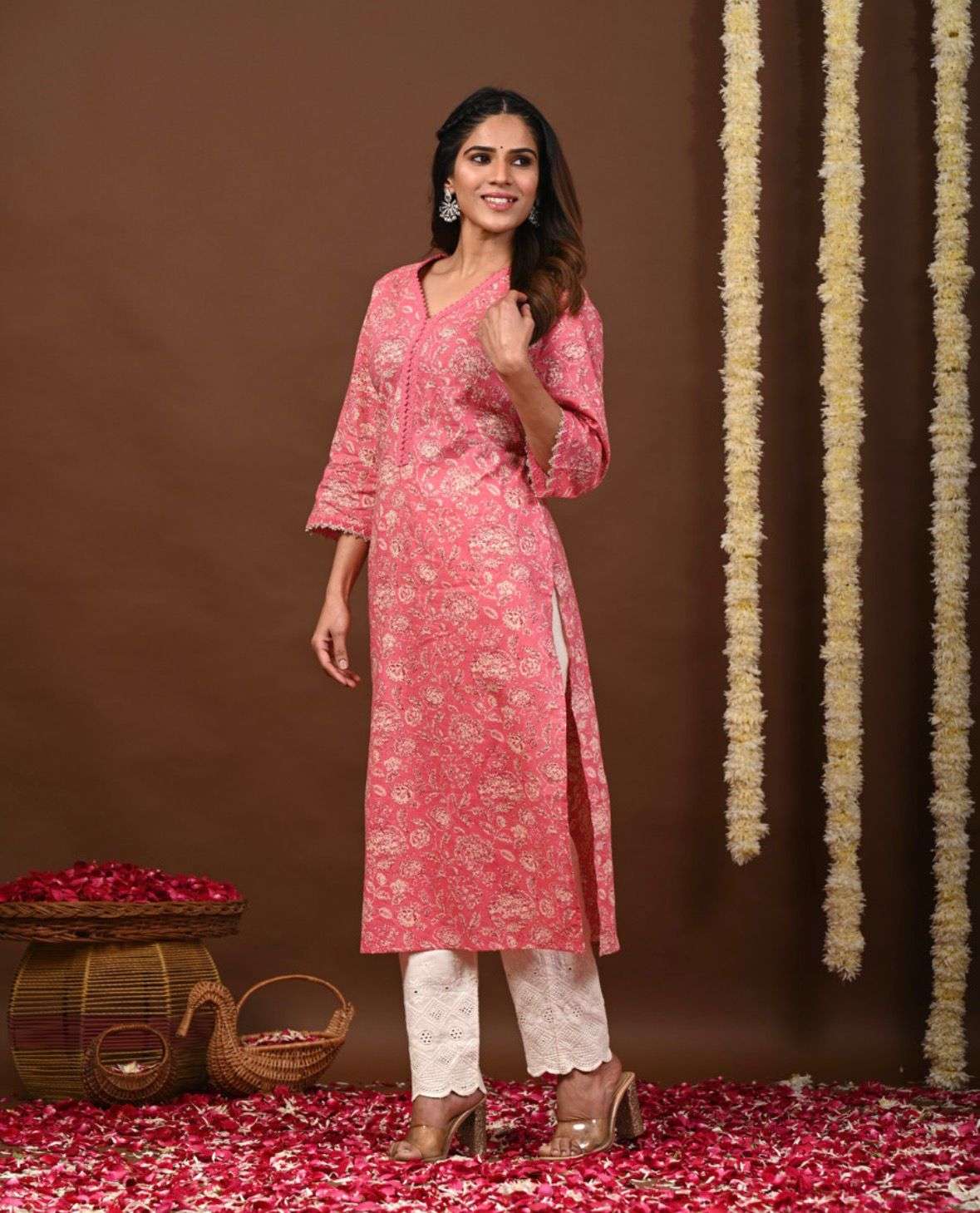 Pink Classy Printed Kurta