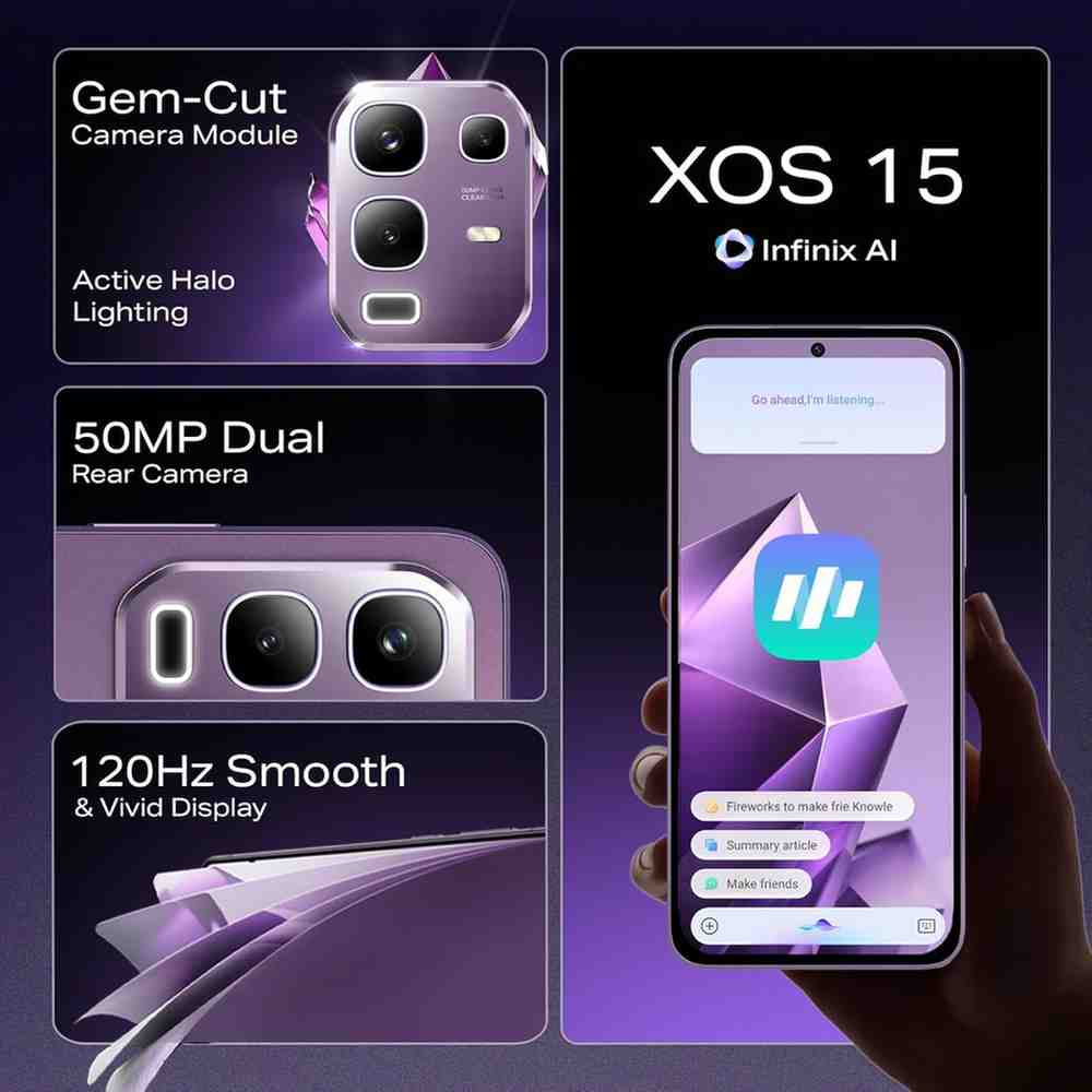 Infinix Note 50x smartphone glossy body premium finish