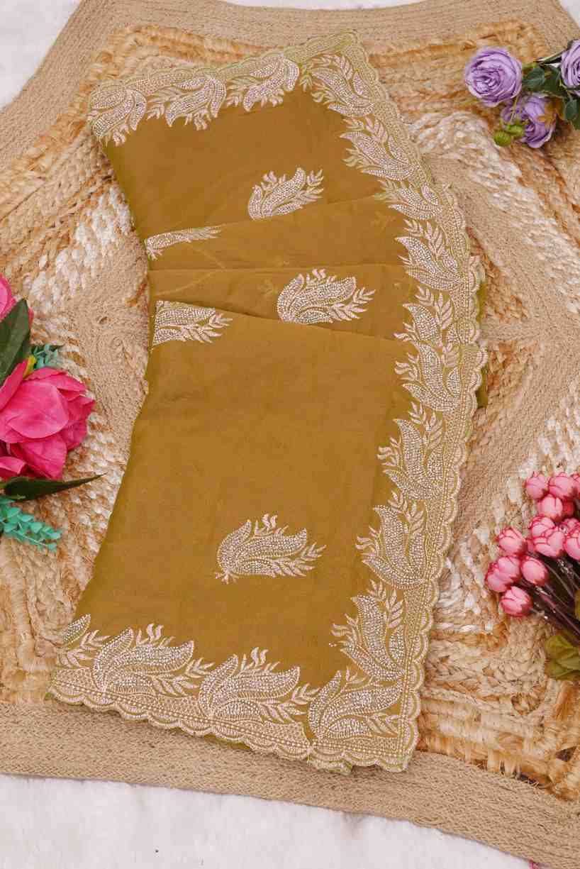 Khodal Fashion Kavya Luxury Embroidered Georgette Saree with Mirror Work Khodal Fashion