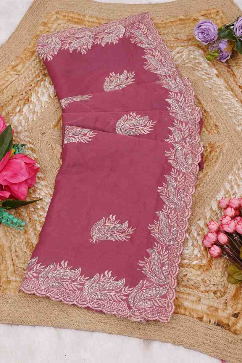 Khodal Fashion Kavya Luxury Embroidered Georgette Saree with Mirror Work Khodal Fashion