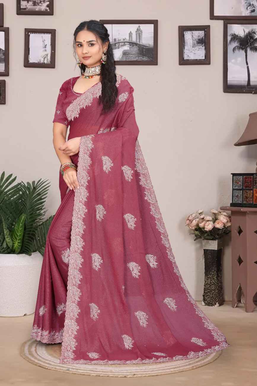 Khodal Fashion Kavya Luxury Embroidered Georgette Saree with Mirror Work Khodal Fashion