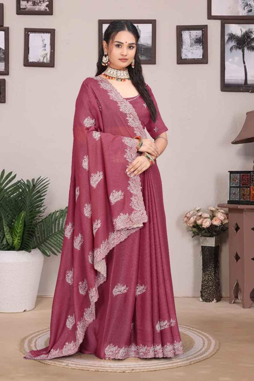 Khodal Fashion Kavya Luxury Embroidered Georgette Saree with Mirror Work Khodal Fashion