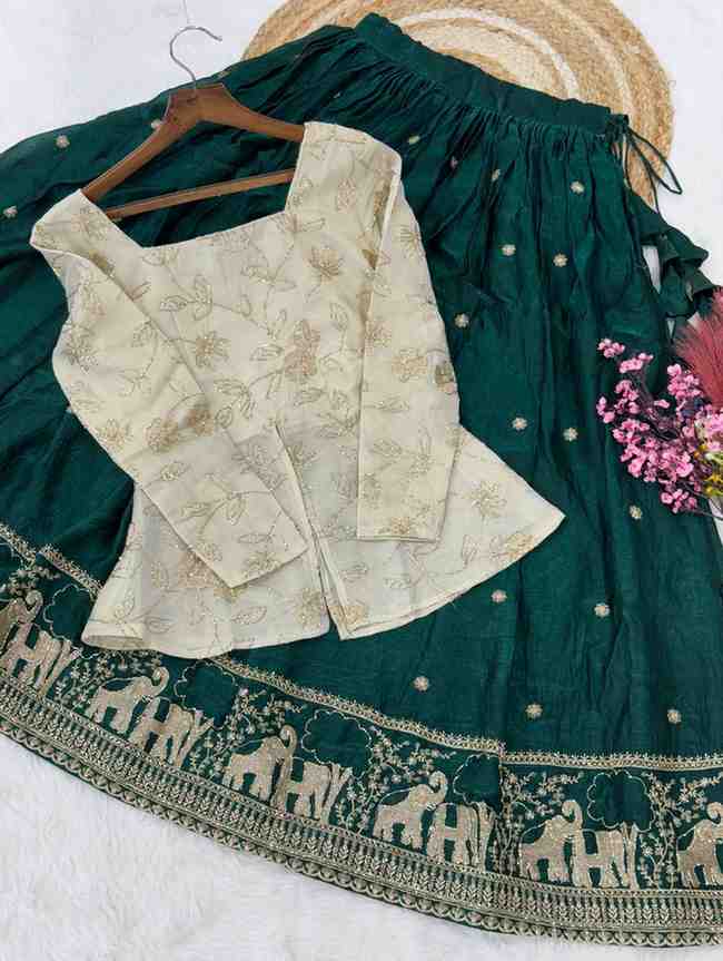 Women festive lehenga with pipe embroidery work