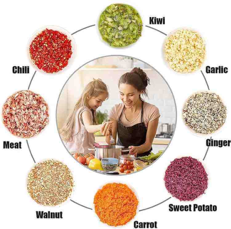 LA FORTE chopping board with hand push chopper combo kitchen cutting tools set