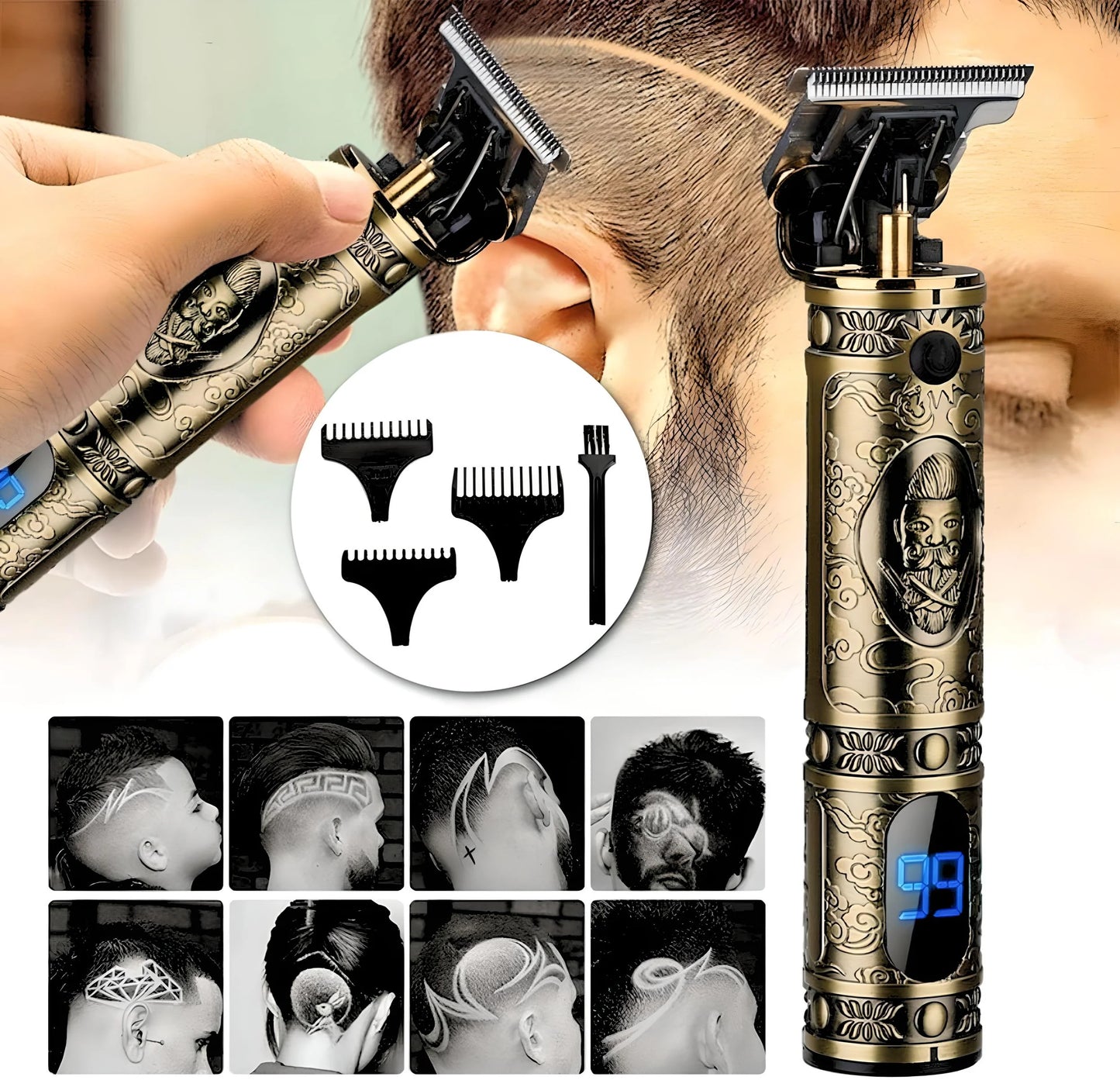 Sale LA' FORTE Heavy Duty Rechargeable Hair Trimmer with Digital Display