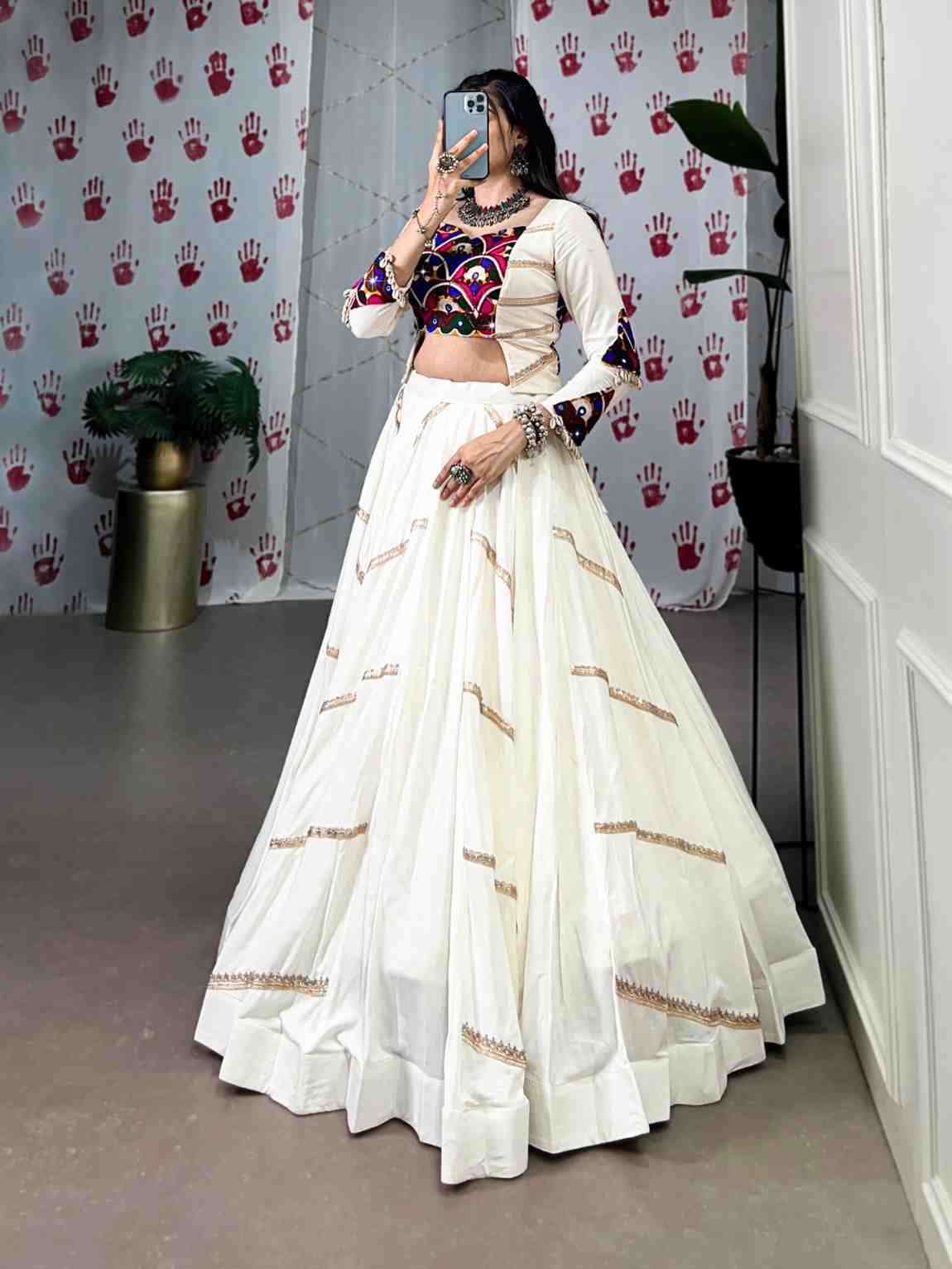 Pure Rayon Sequins Work Lehenga Choli for Garba – Stitched Set