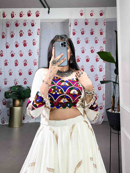 Pure Rayon Sequins Work Lehenga Choli for Garba – Stitched Set