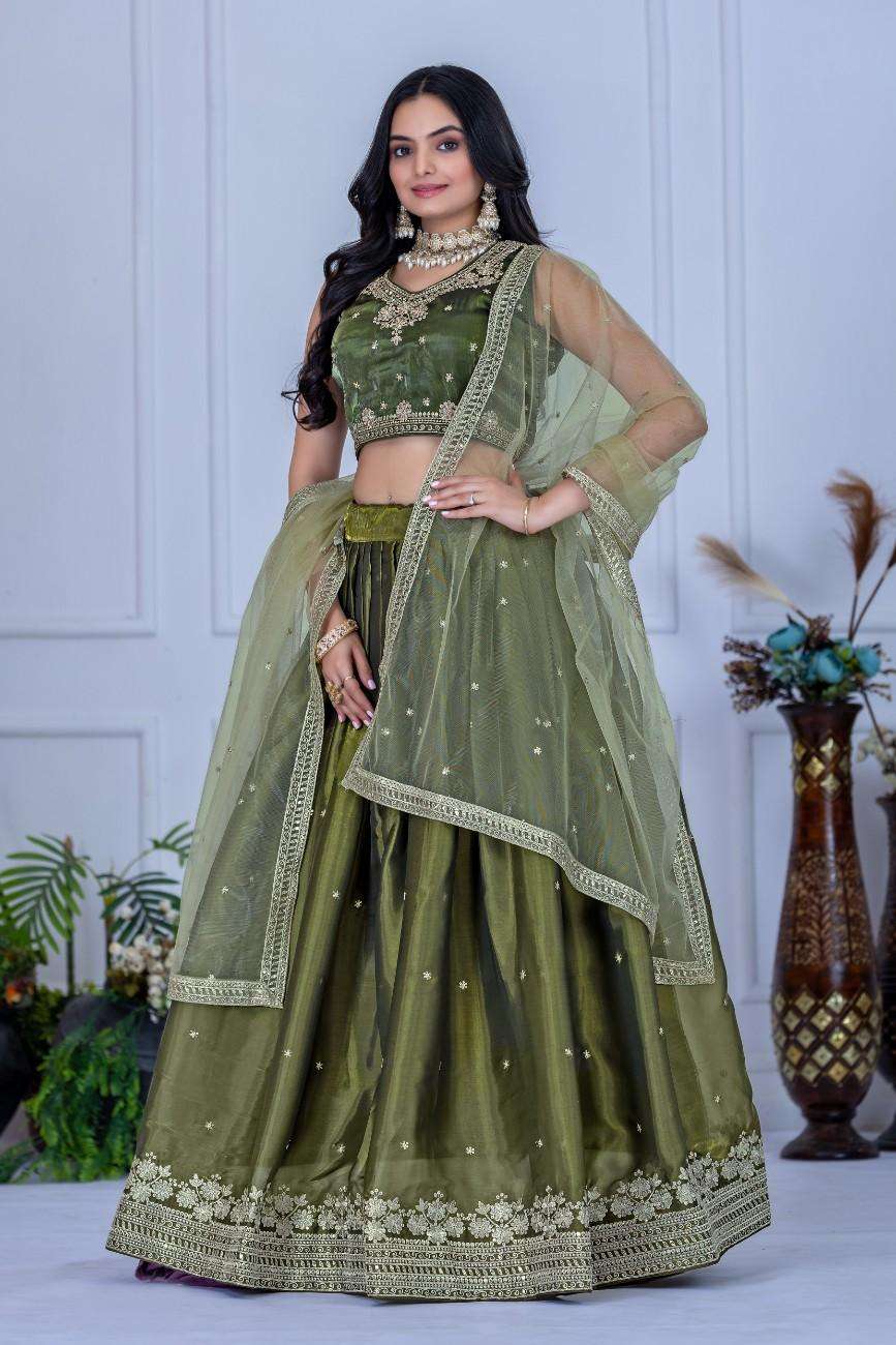 Designer stitched lehenga jimmy choo embroidery sequence wedding wear