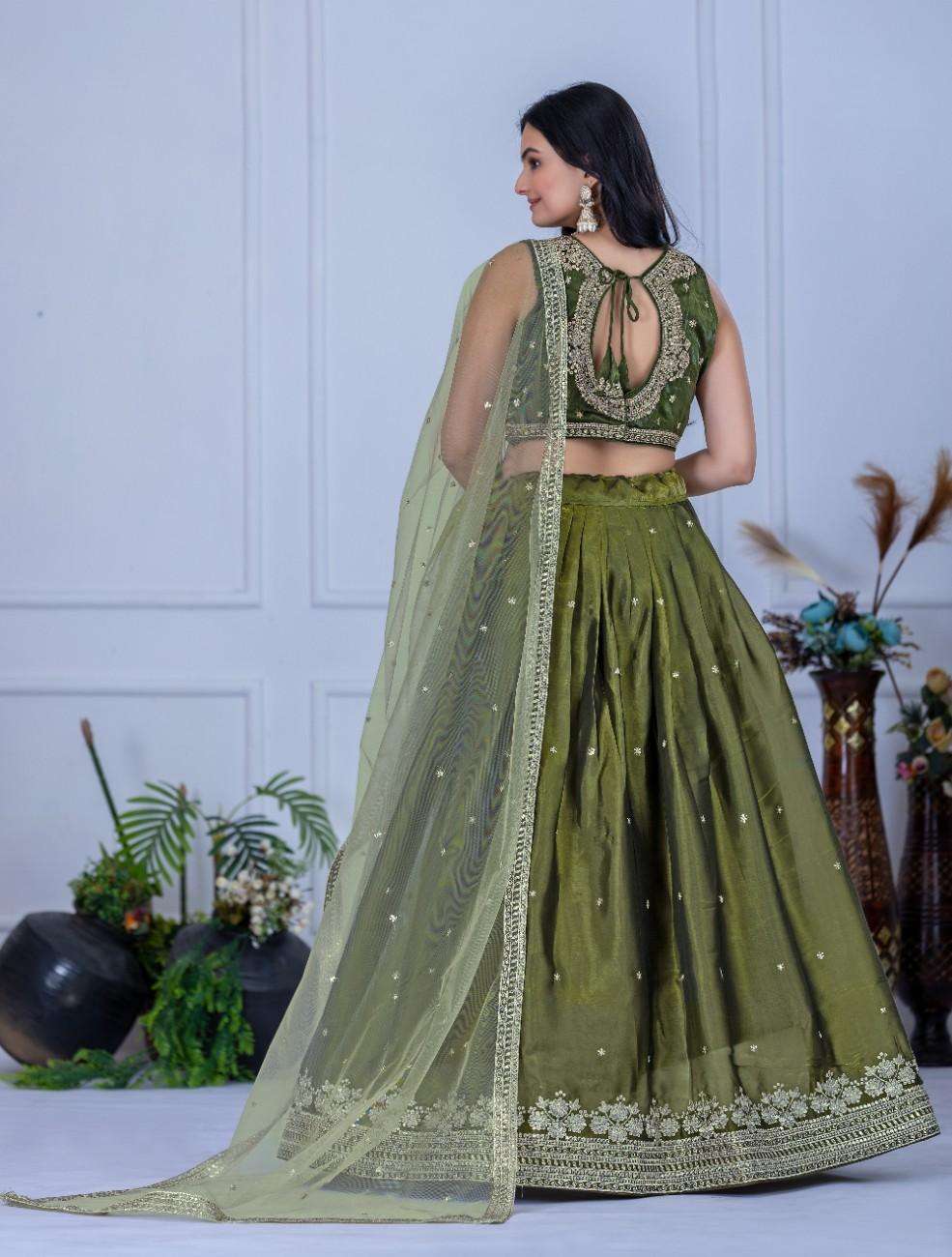 Designer stitched lehenga jimmy choo embroidery sequence wedding wear