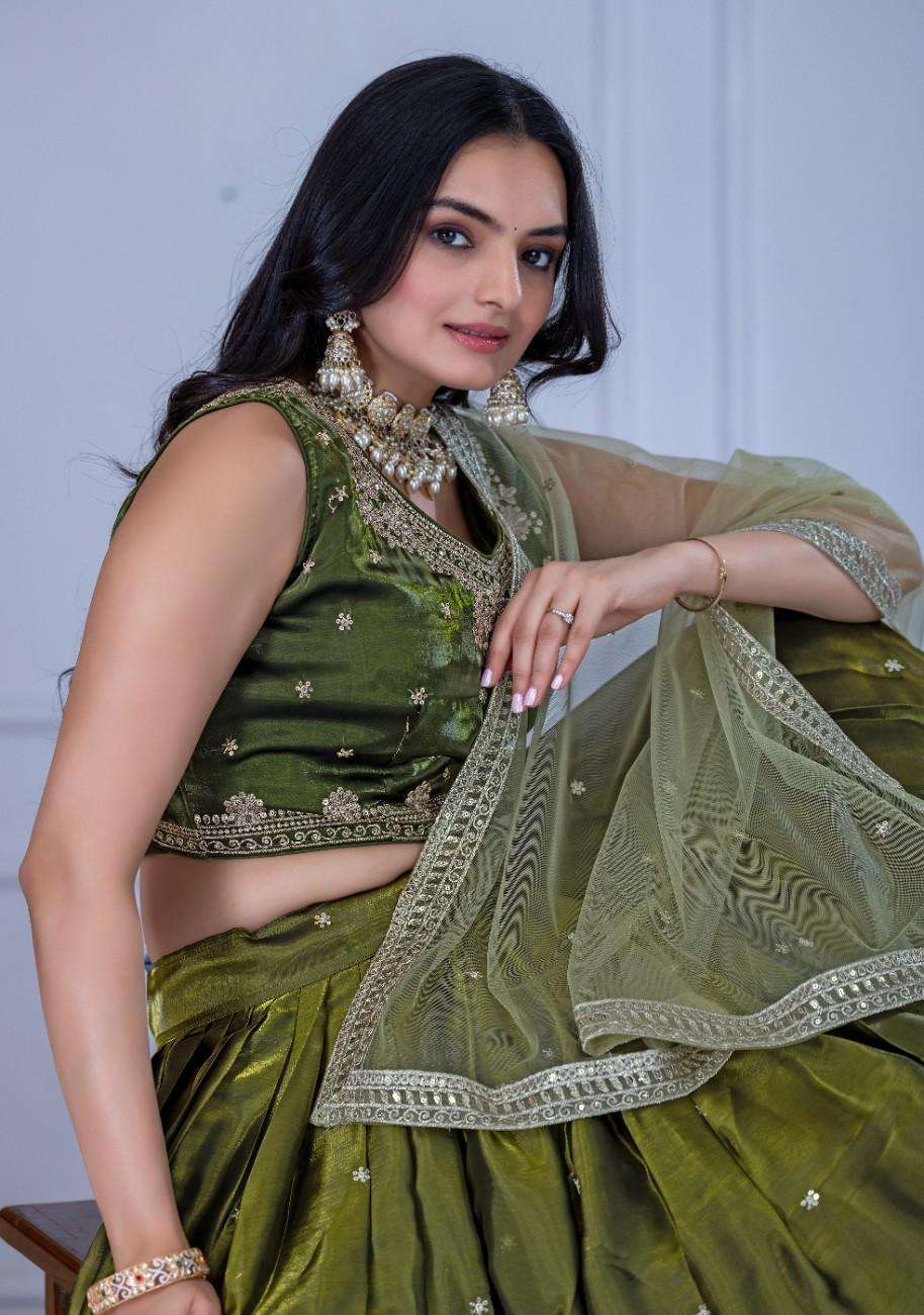Designer stitched lehenga jimmy choo embroidery sequence wedding wear
