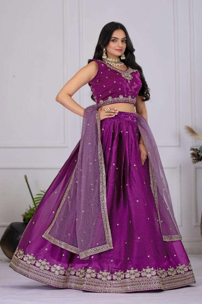Designer stitched lehenga jimmy choo embroidery sequence wedding wear
