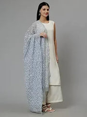 Ash Chikankari tepchi dupatta