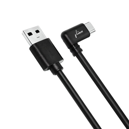 Flixx USB-A to USB-C Cable with L-Shaped Connector, 1 Meter, 45W Super Fast Charging, 3A High-Speed Data & Power Transfer