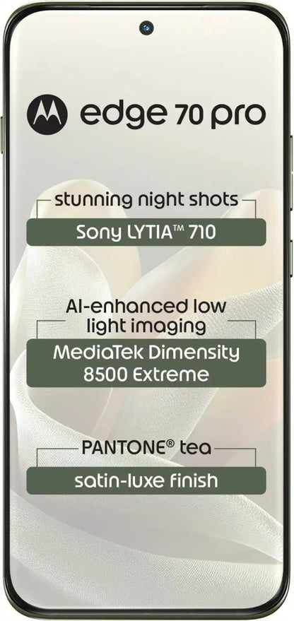 Motorola Edge 70 Pro 5G smartphone with 8GB RAM and 256GB storage front view