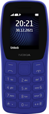Nokia 105 feature phone without charger compact and sturdy body