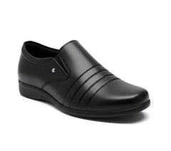 WUGO Trendy Black Slip-On Formal Shoes for Men