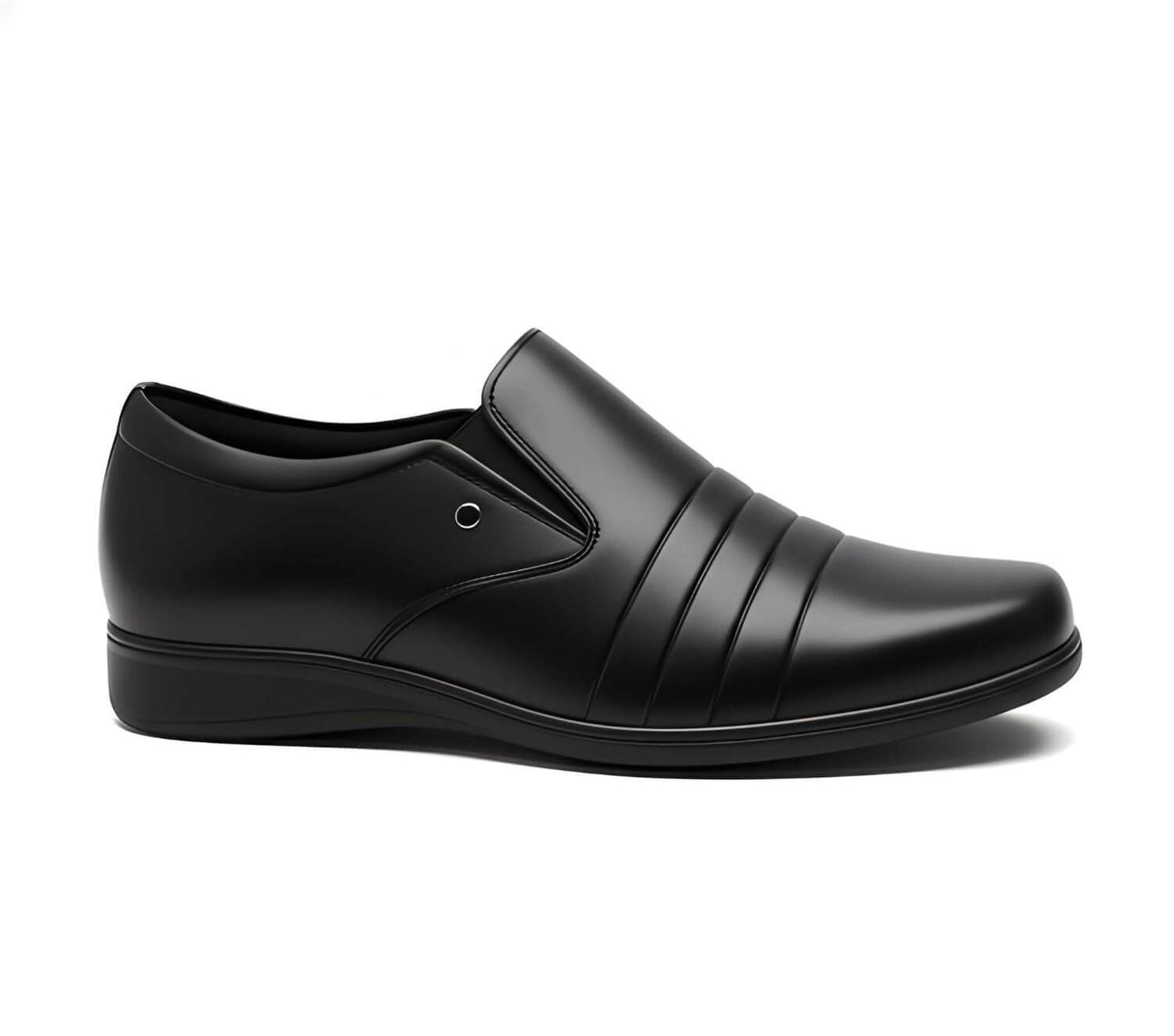Premium black formal shoes full view