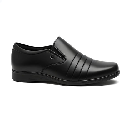 Premium black formal shoes full view
