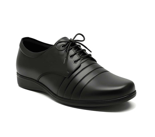 WUGO black derby formal shoes for men