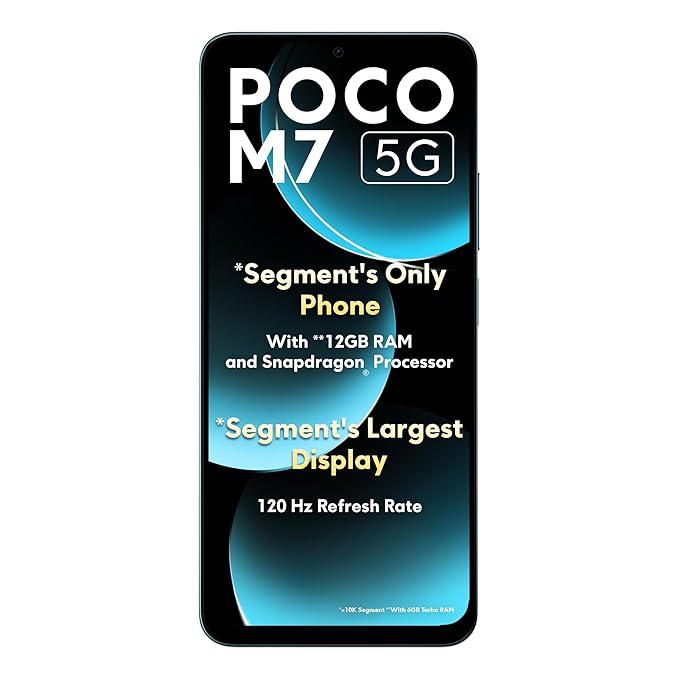 POCO M7 5G premium Ocean Blue smartphone design
