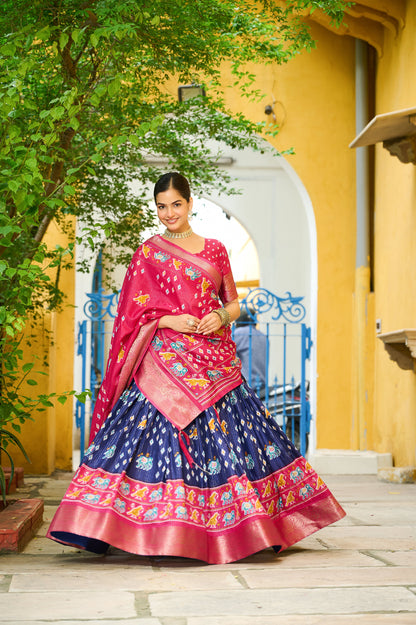 Festive Bandhani Lehenga with Patola Weave Dupatta Pavitr patel