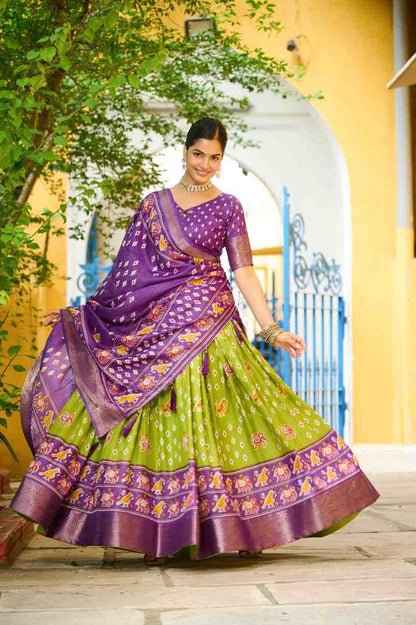 Traditional Bandhej Silk Lehenga Pavitr patel