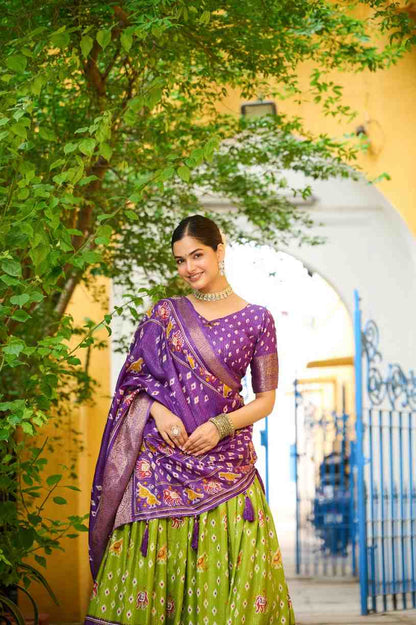 Traditional Bandhej Silk Lehenga Pavitr patel