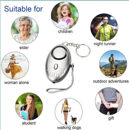 Personal Safety Alarm Keychain with LED Flashlight for women daily safety