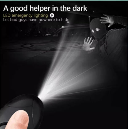 LED flashlight safety alarm keychain for daily use