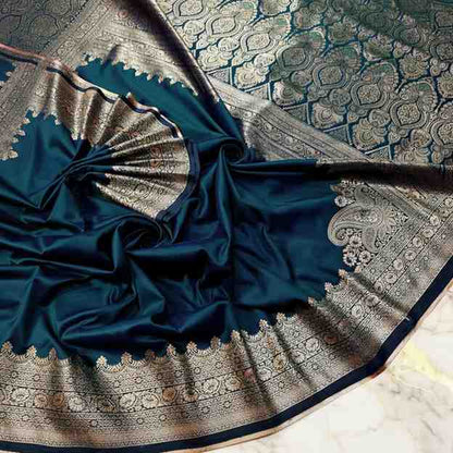 Lightweight satin saree for festive occasions