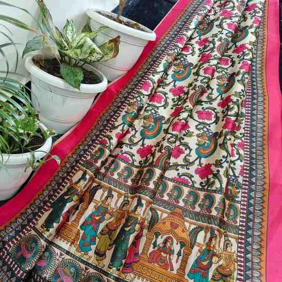 Folk Motif Designer Saree for Women