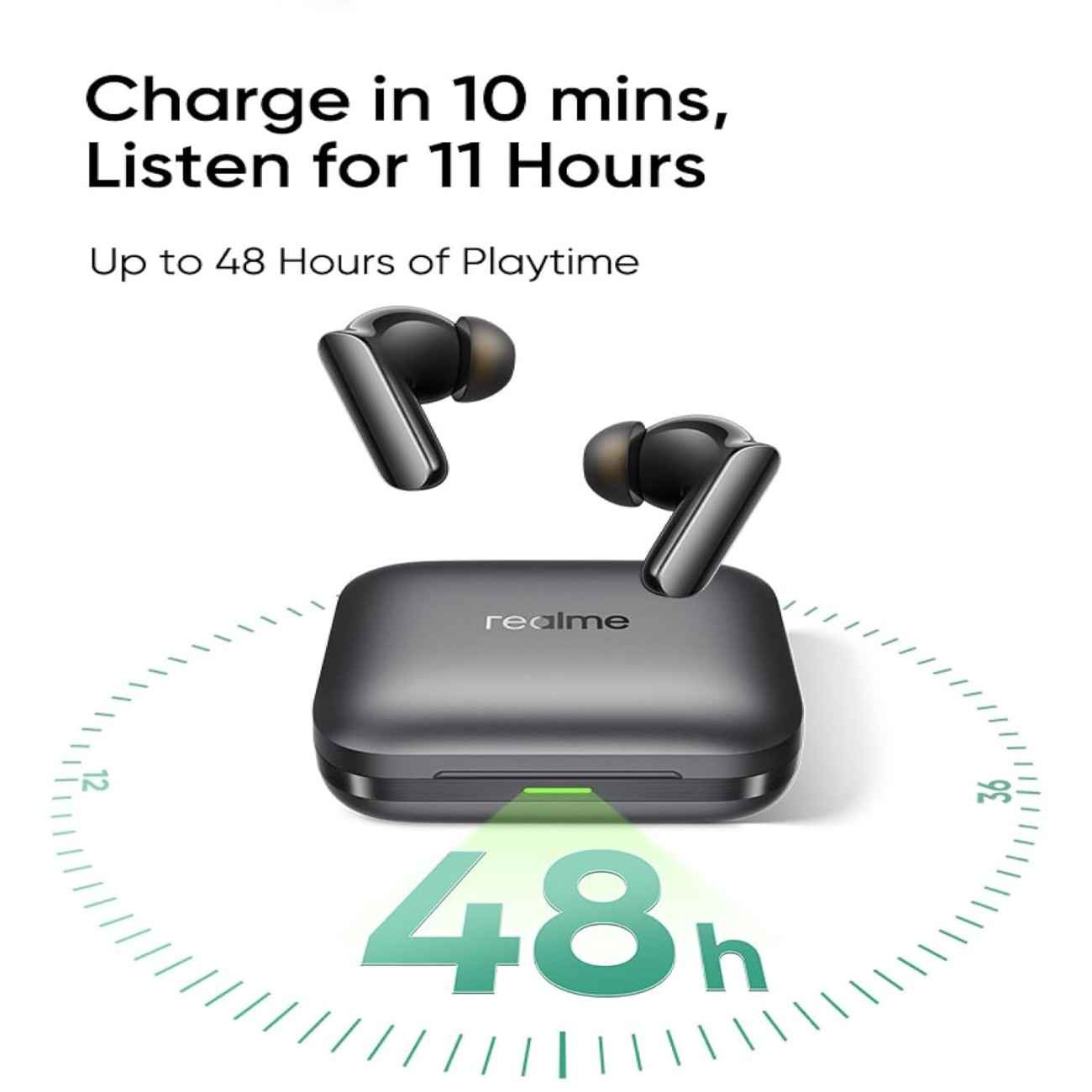 Realme Buds Air 7 Pro spatial audio earbuds close up