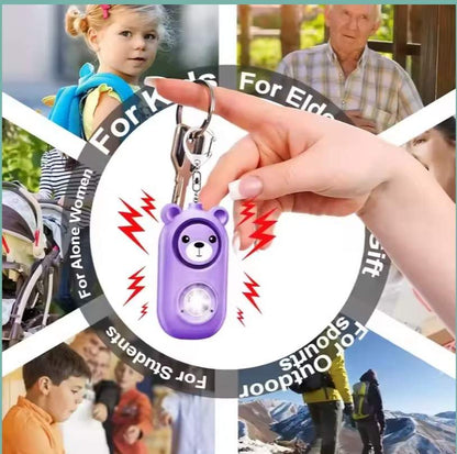 Rechargeable teddy safety alarm keychain SOS device