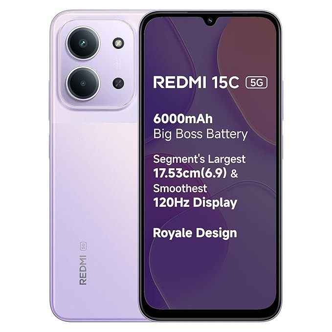 redmi 15c 5g smartphone 8gb ram 128gb 50mp camera 6000mah battery