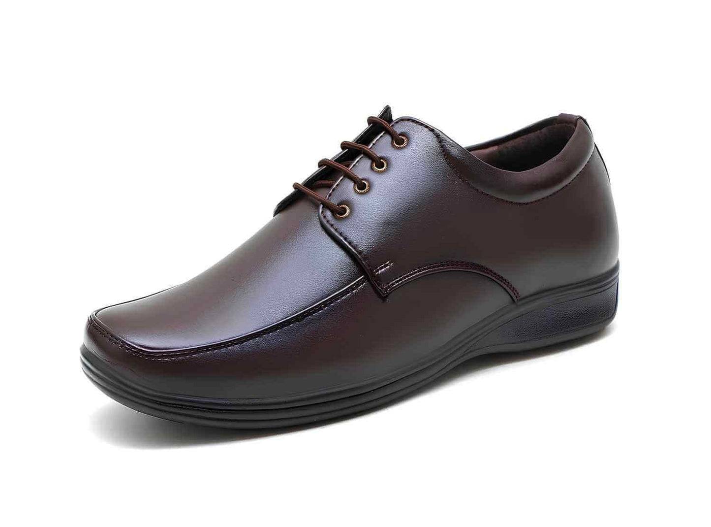 Men square toe brown formal shoes