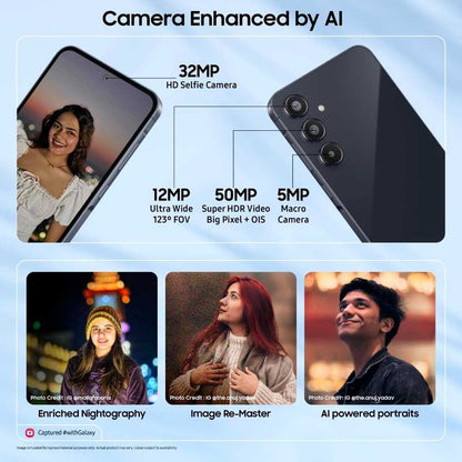 Samsung Galaxy A55 5G rear triple camera setup with high-resolution lens design