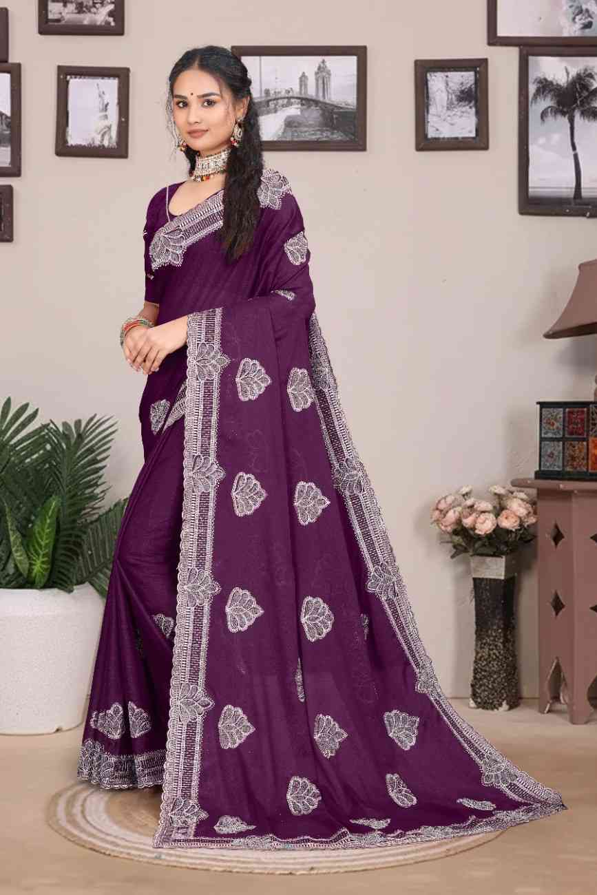 Shree design georgette saree with embroidery and real mirror work festive wear