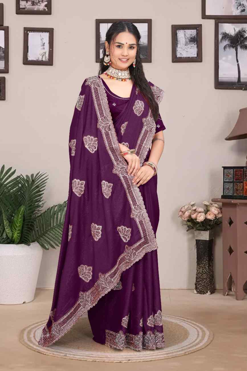 Shree design georgette saree with embroidery and real mirror work festive wear