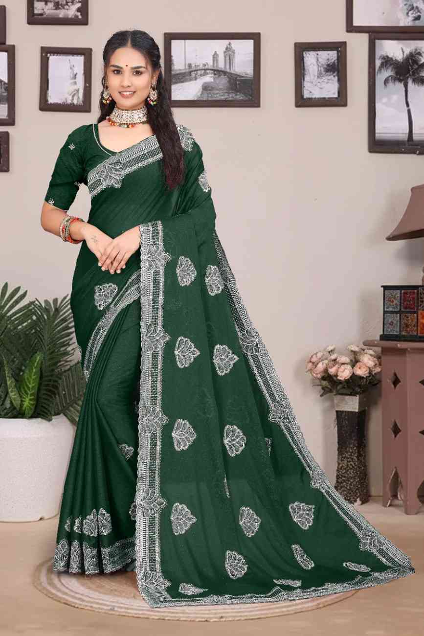 Shree design georgette saree with embroidery and real mirror work festive wear