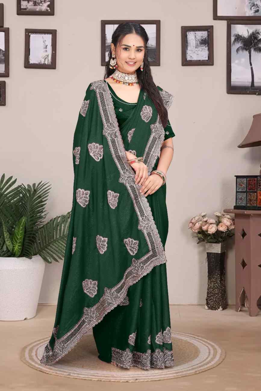 Shree design georgette saree with embroidery and real mirror work festive wear