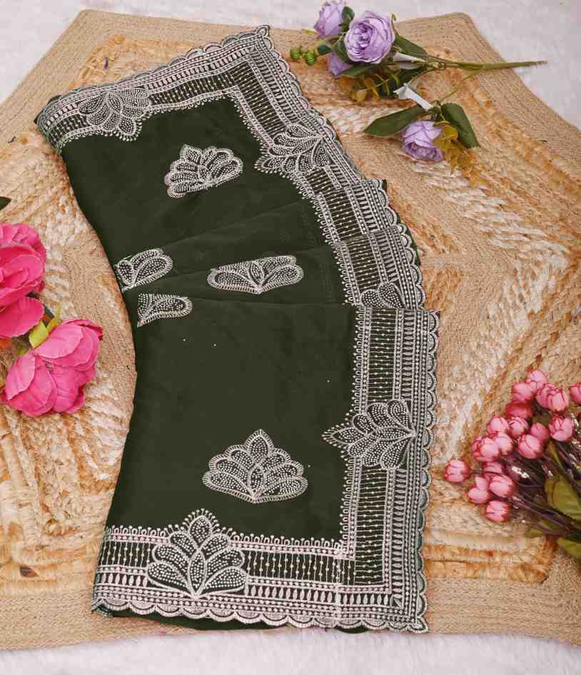 Shree design georgette saree with embroidery and real mirror work festive wear