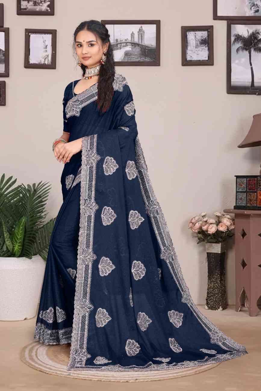 Shree design georgette saree with embroidery and real mirror work festive wear